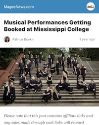 musical performances getting booked at mississippi college